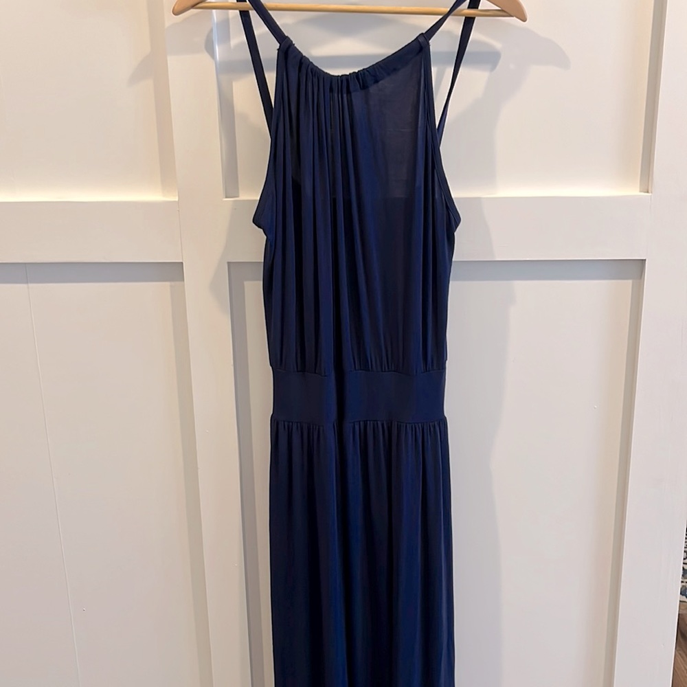 Large (fits more like XL) dark navy maxi dress